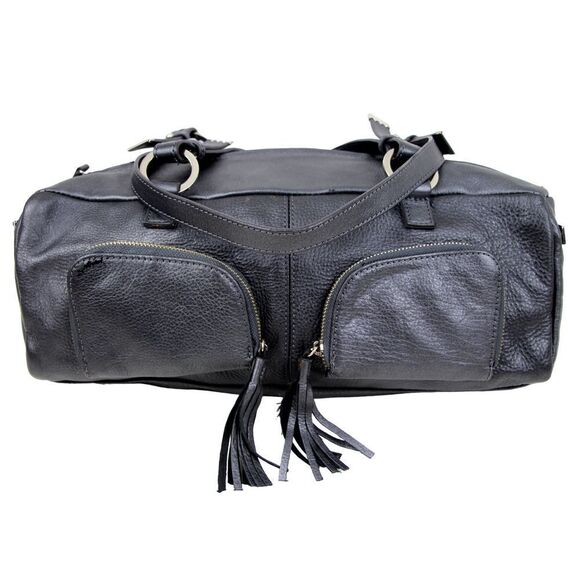 TIFFANY & FRED PARIS SOFT METALLIC GENUINE LEATHER SHOULDER BAG HANDBAG PURSE - Picture 2 of 12